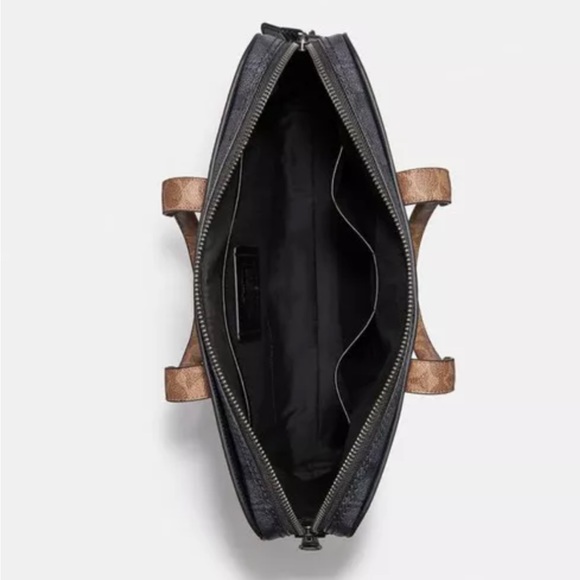 Coach Metropolitan Soft Brief In Colorblock Signature Canvas Charcoal Multi NWT - Picture 5 of 8